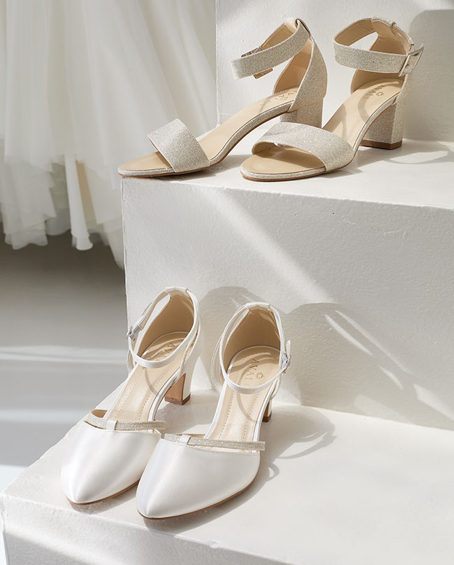 Schuhe für die Braut mit Glitzer 