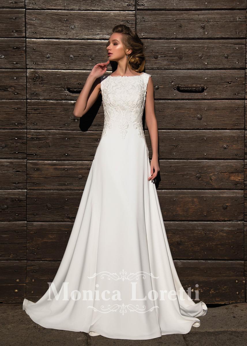 Monica Loretti ivory Braut Kleid Hochzeit 