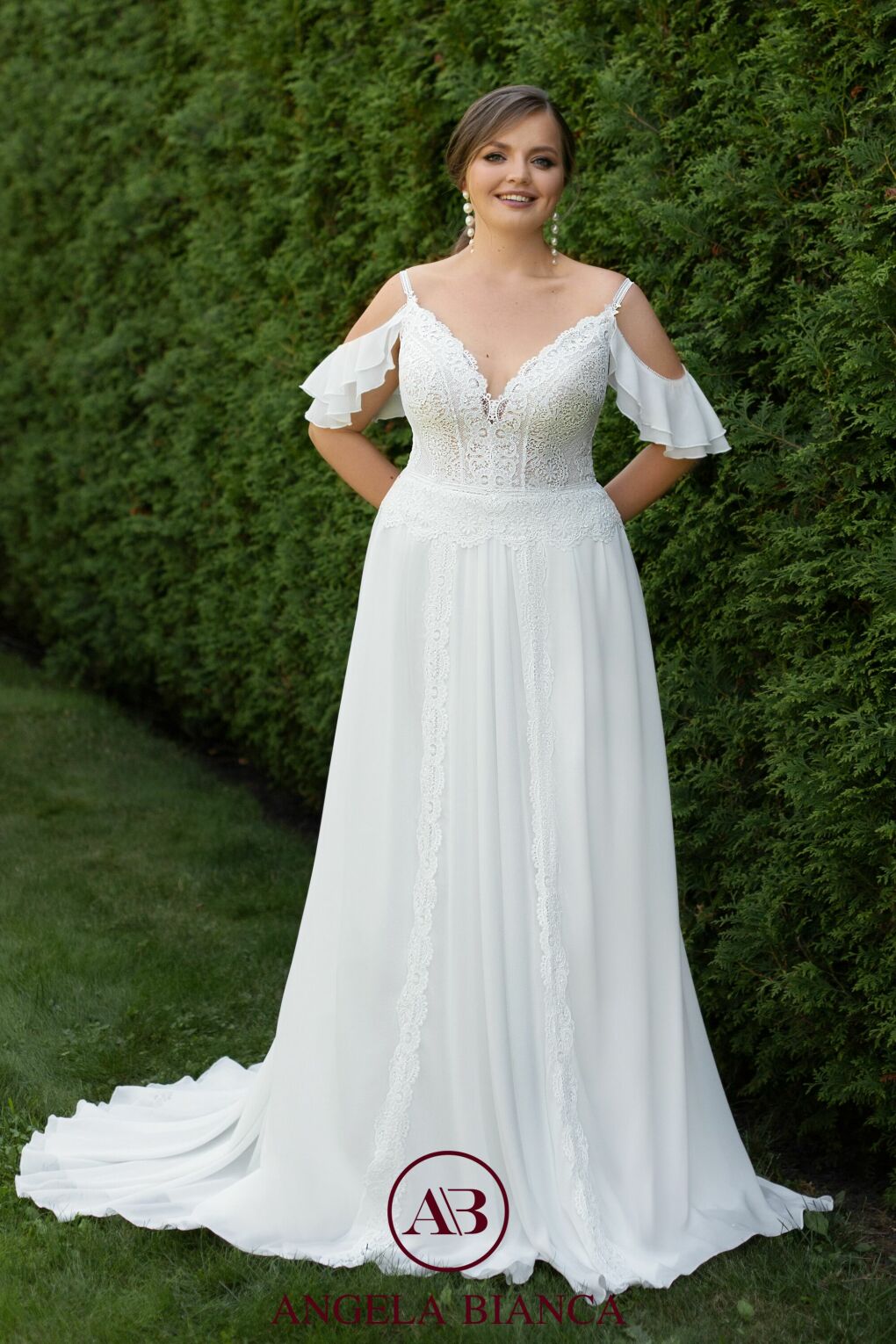 Brautkleid schlicht A-Linie große Größe