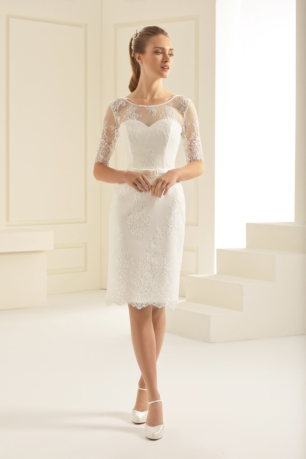 Standesamtkleid ivory kurz