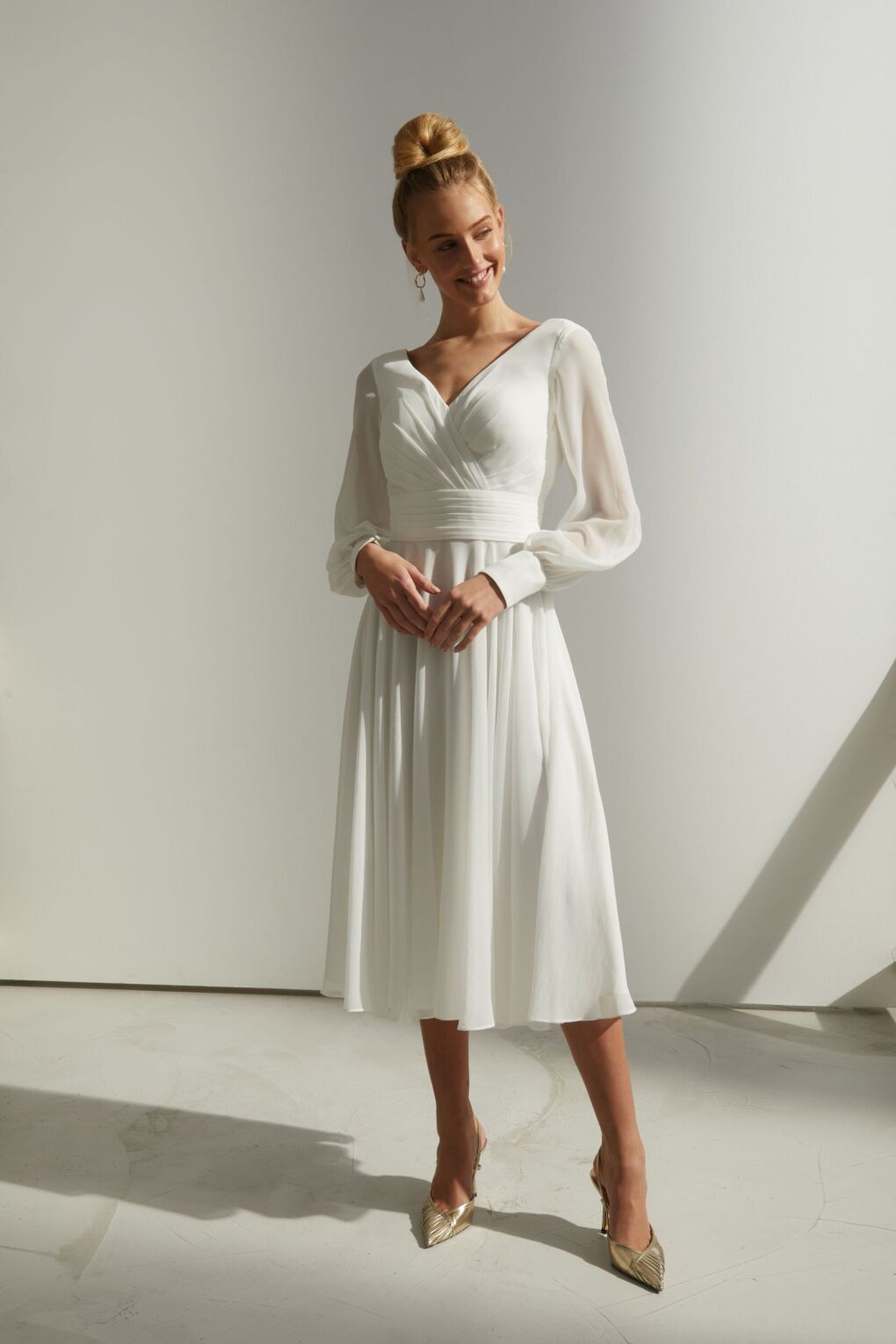 Standesamt Kleid Chiffon Hochzeit